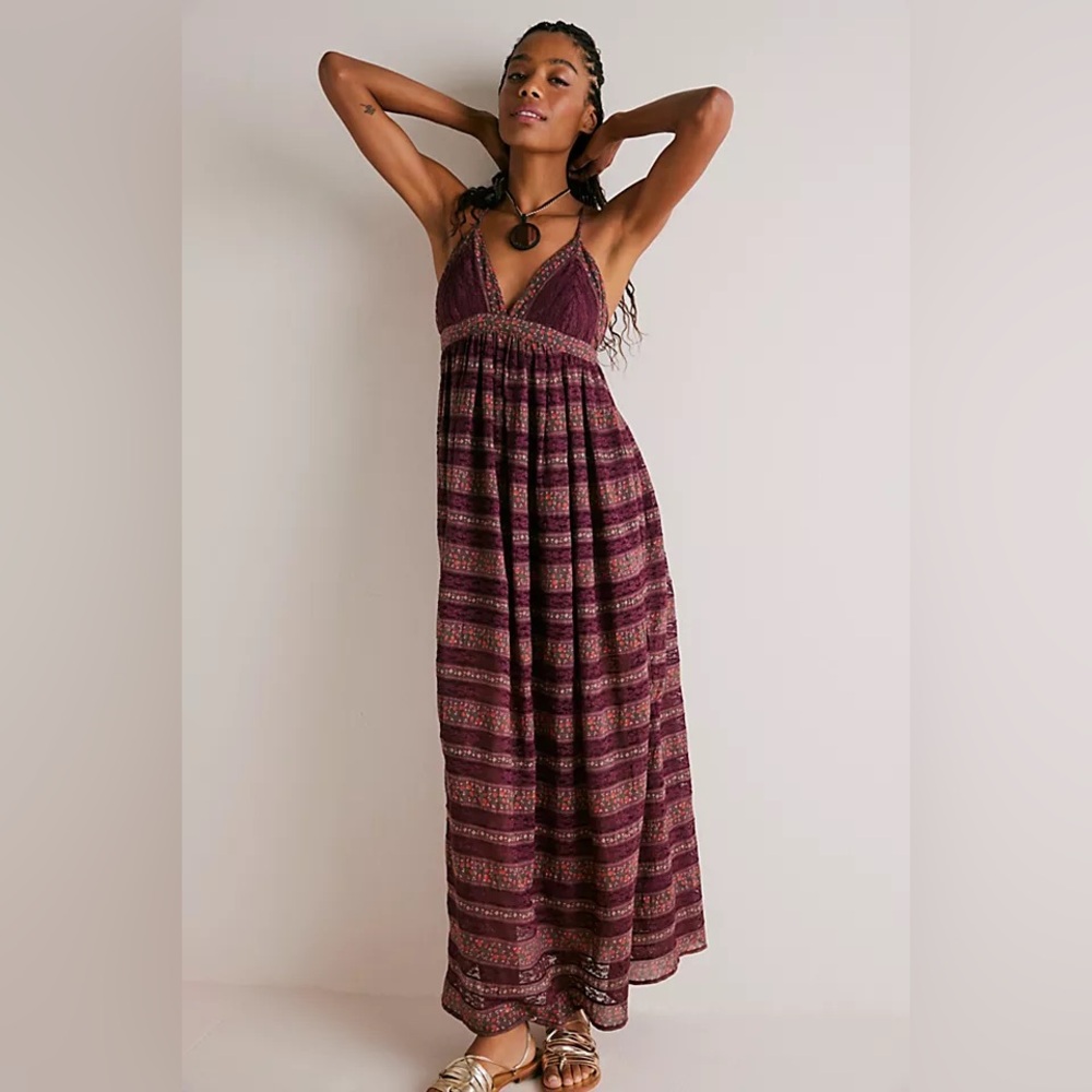 Free People Burgundy Maxi Dress
